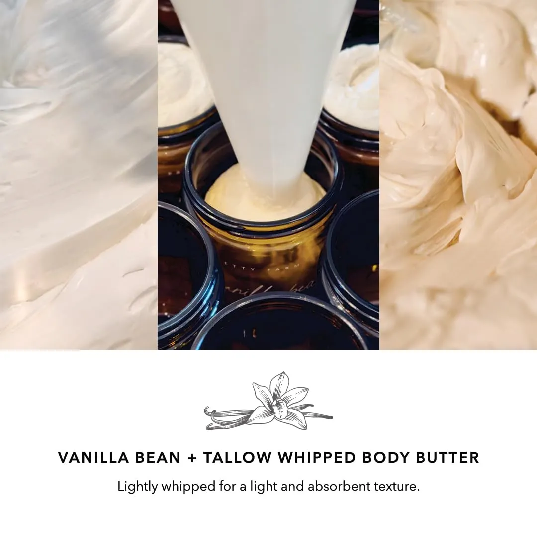 Pretty farm girl Vanilla Bean   Tallow Body Butter - Nourish, Sooth, and Moisturize - Vanilla Scent - Lightly Whipped - All Skin Types - Full Body Use