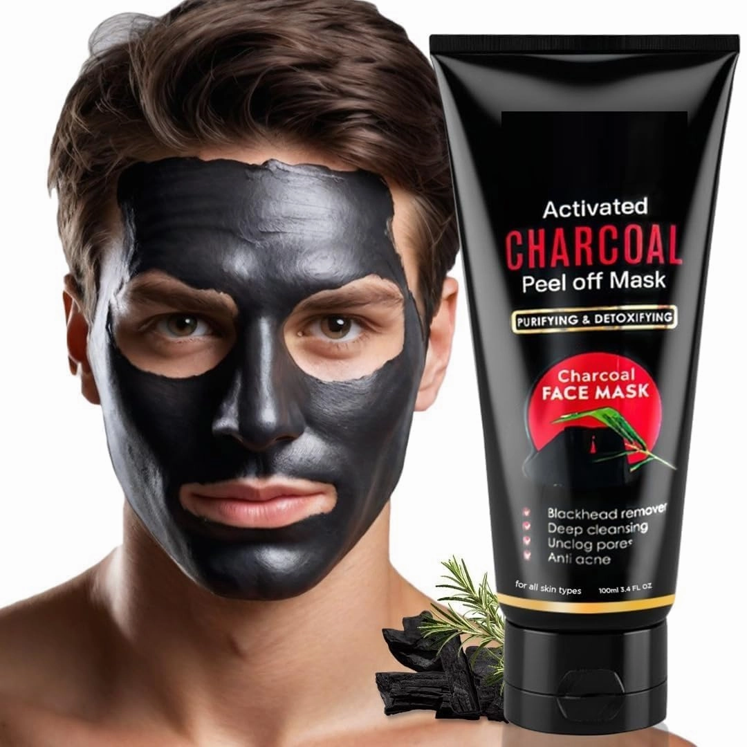 Prime.Activated Charcoal Peel Off Face Mask, 3.38 Fl Oz, Deep Cleansing, Cooling Effect
