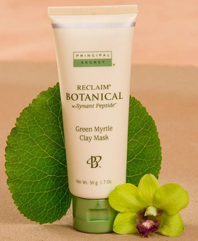 Principal Secret reclaim BOTANICAL Anti-Aging Skincare Green Myrtle Exfoliating Face Clay Mask with Minerals, Botanicals, Antioxidants, Peptides, Women and Men 1.7oz