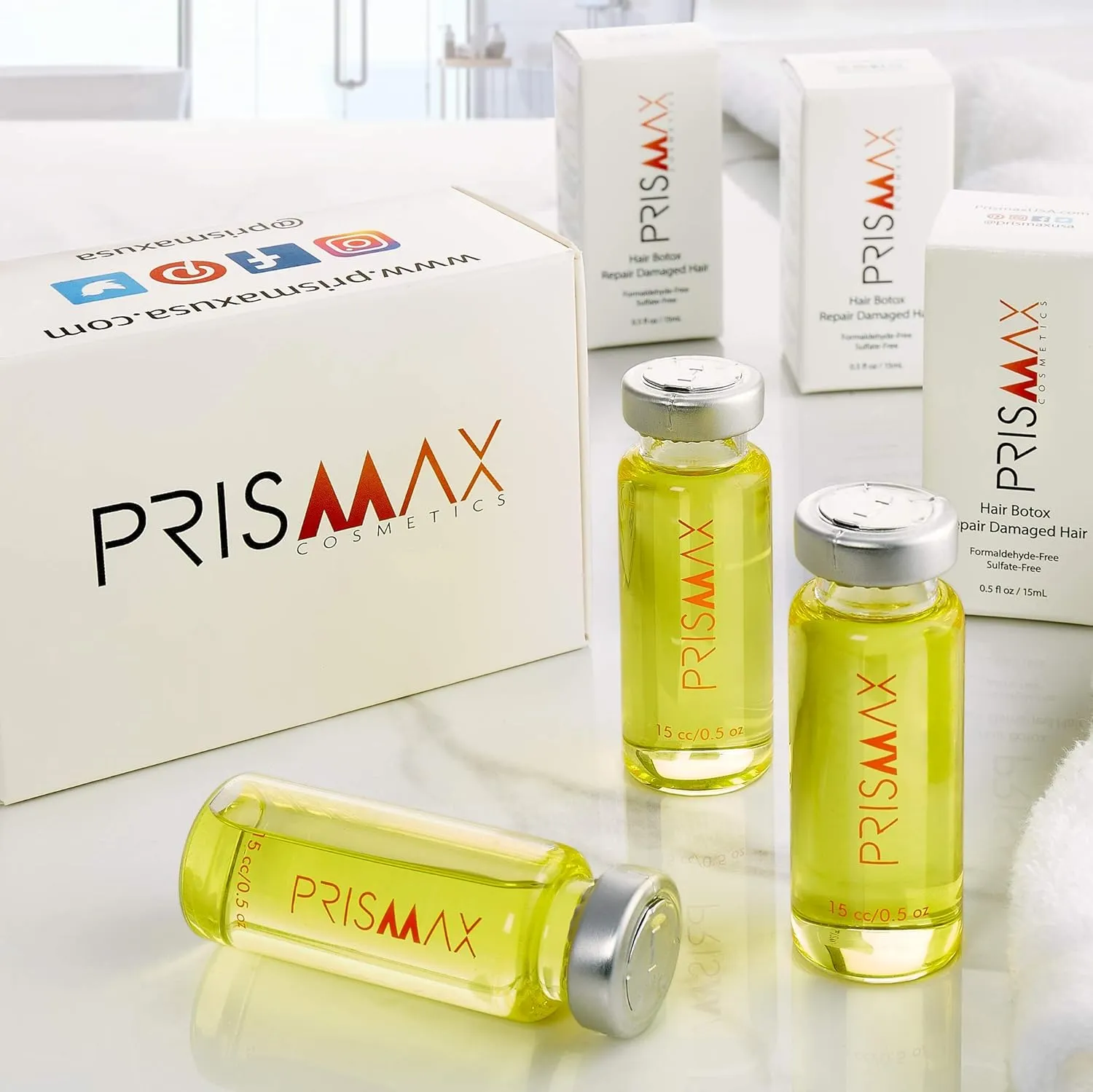 Prismax Nutritivo Deep-Conditioning Hair Treatment - Rejuvenate dry/damaged hair, improve manageability, reduce frizz/porosity with vitamin b6 and b5 panthenol - Formaldehyde-free - 3 Treatments