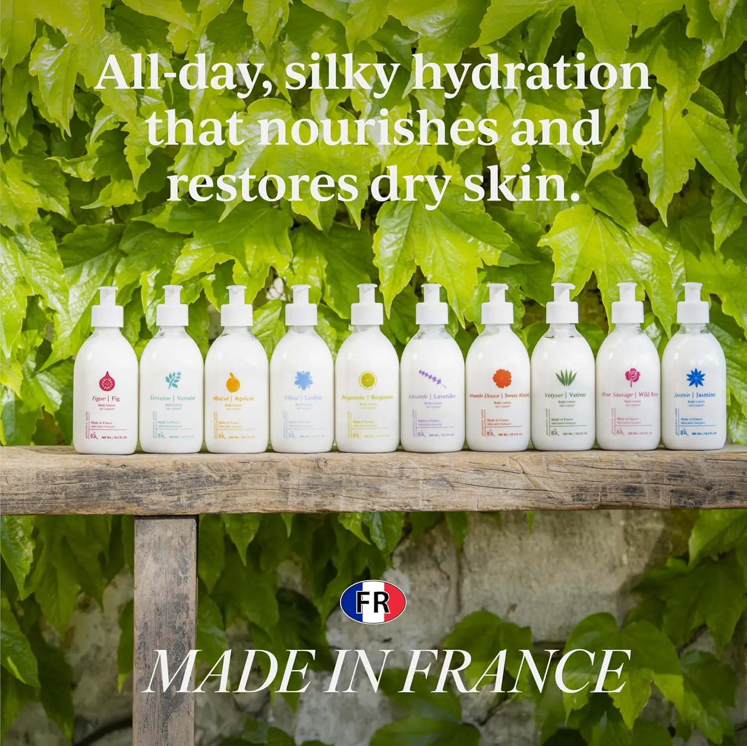 Provence Sante Body Lotion - Ultra Hydrating Moisturizer - Anti-Aging Cream for Dry Skin - Nourishing Fig Scent - Made in France - 10.2 Oz