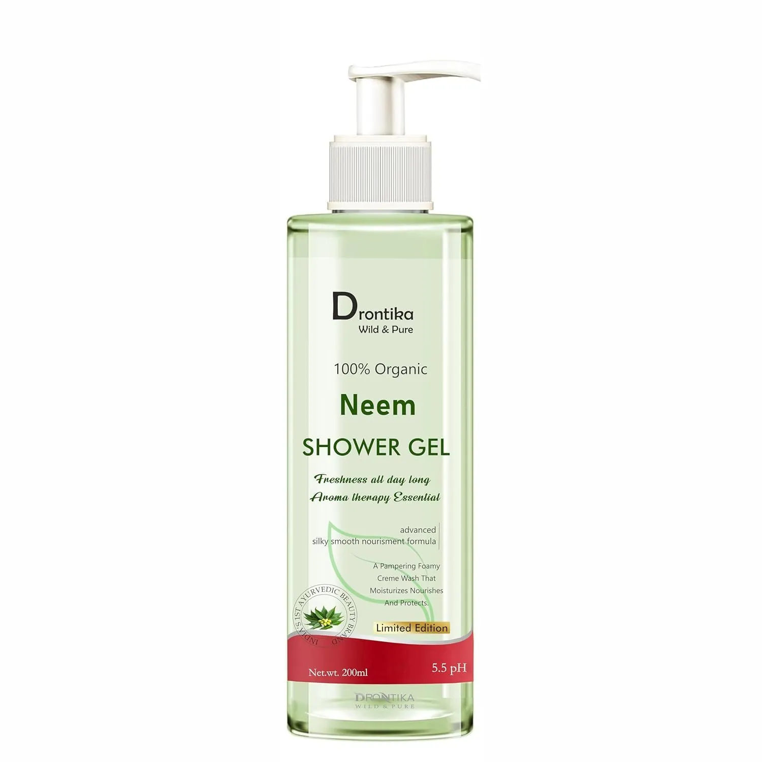 PRZX Neem Body Wash – With Neem Oil, Vitamin E, Aloe Vera & Turmeric | Paraben Free – 200ml