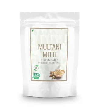 Pure Herbal Organic Multani Mitti (Fuller's Earth) for Face Pack, Skin Care, Deep Pore Cleansing, Natural Glowing Skin Face Mask- 200gm
