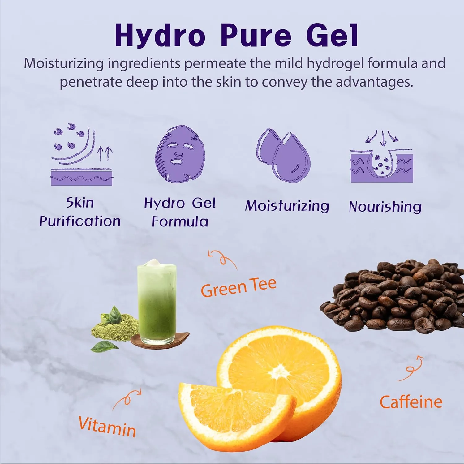 Purederm Nutritive Firming Hydro Pure Gel Mask (5 Pack) Hydrogel Face Mask for Firming & Elastic Skin