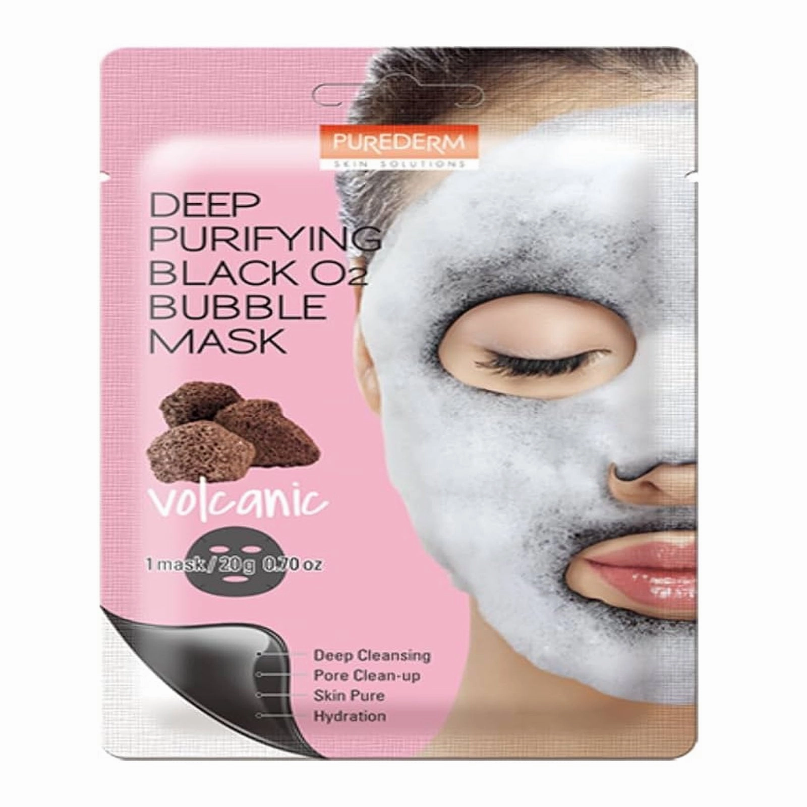 Purederm Deep Purifying Black o2 Bubble Mask - 1 mask 20g