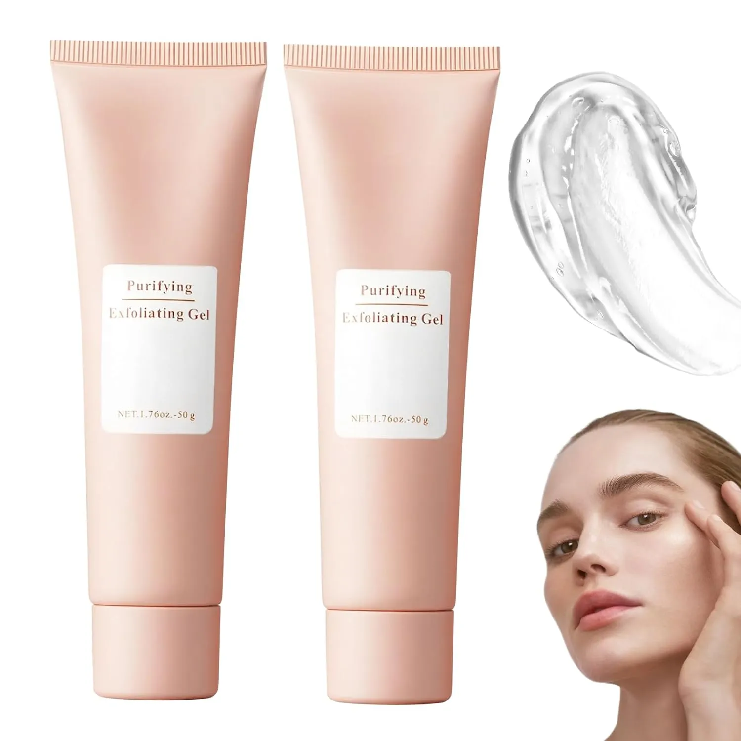 Purifying Enzymes Exfoliating Gel,2025 New Face & Body Purifying Exfoliating Gel Cream,Deep-Cleansing Moisturizing Facial Cleanser Gentle Face Scrub (Gel/2pcs, 1.76 OZ)