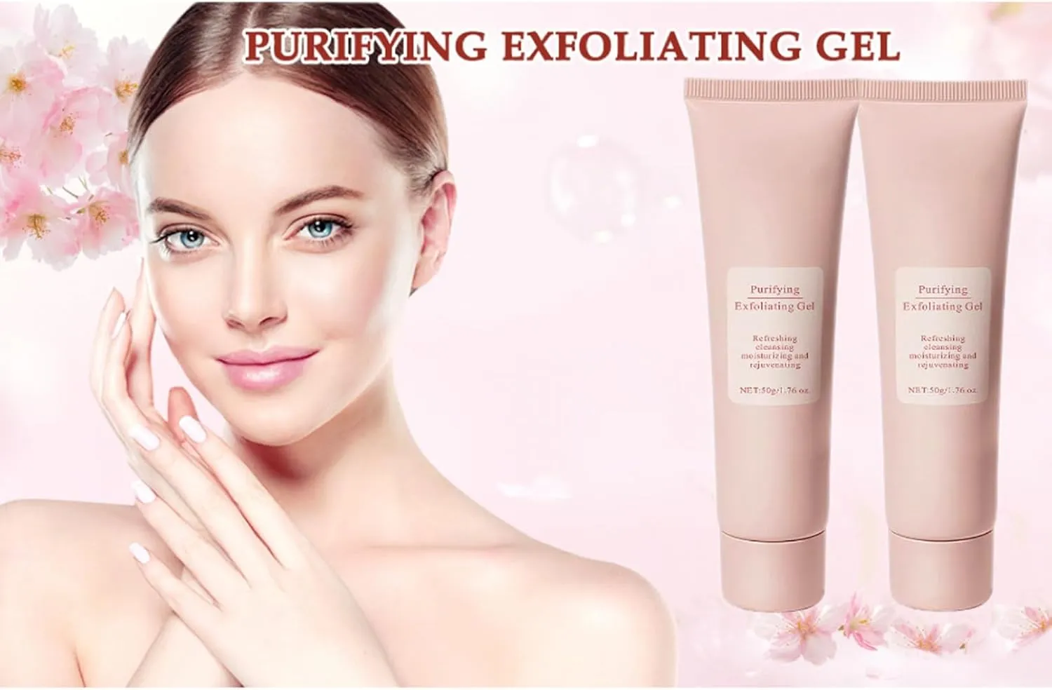 Purifying Exfoliating Gel, Facial Exfoliator Cleanser,Moisturizing,Gentle,Cleansing Peeling Gel for The Whole Body,Cleans Dirt & Oils(1pcs)