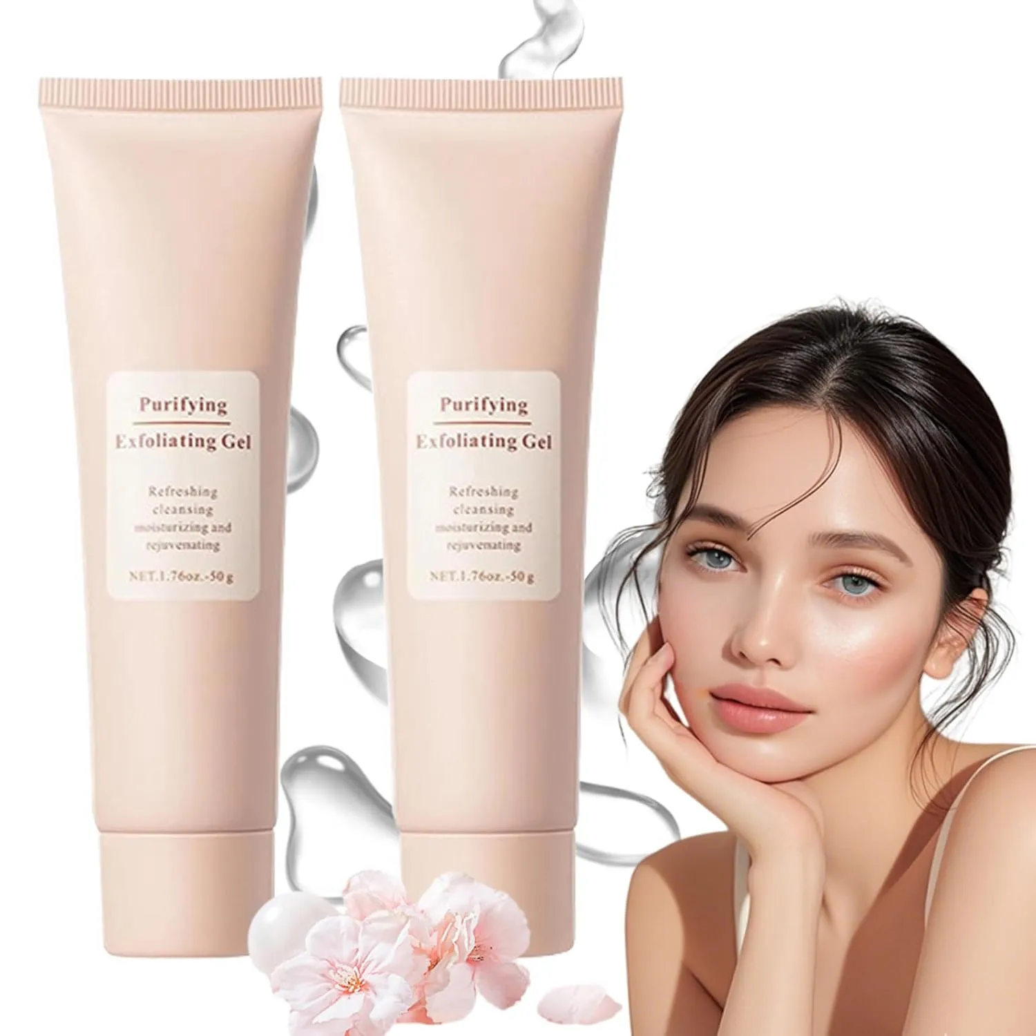Purifying Exfoliating Gel, Gentle Face Purifying Enzymes Exfoliating Gel, Exfoliator Cleanser, Gentle Exfoliator Gels for Skin Deep Cleansing
