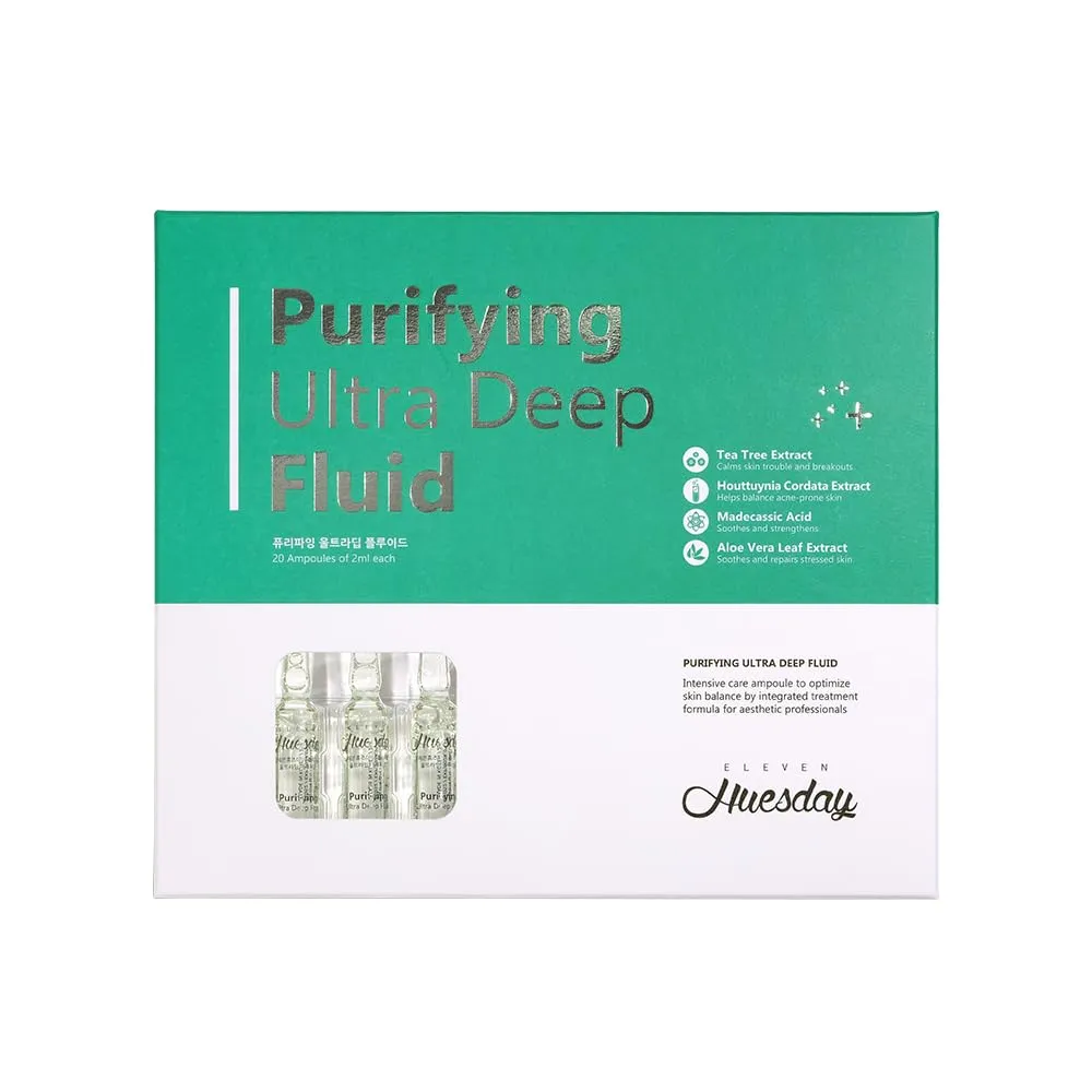 Purifying Ultra Deep Fluid 2ml (0.07 fl oz) x 20 vials | Tea Tree, Oily Skin, Anti- trouble Purifying Ampoule |