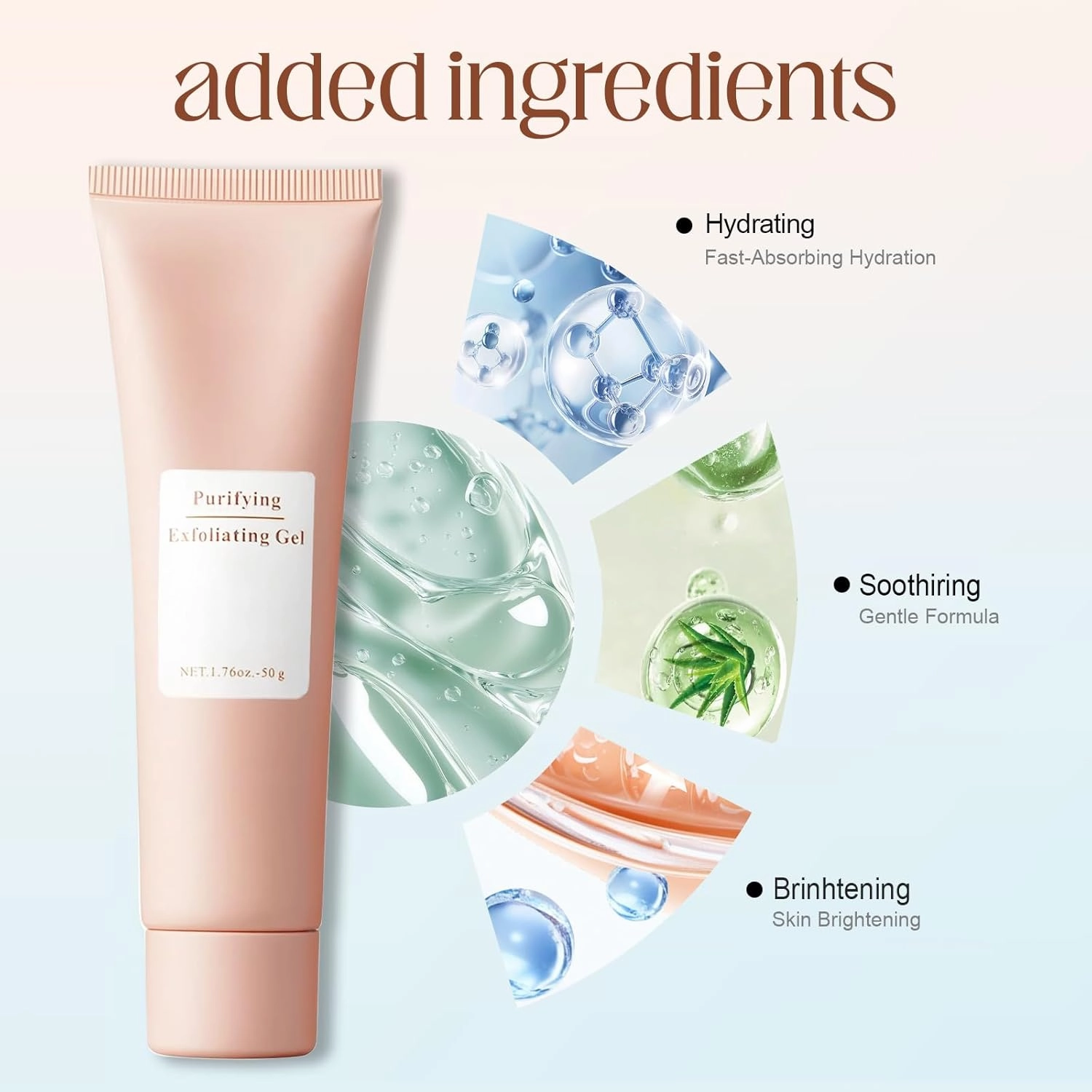 Purifying Enzymes Exfoliating Gel,2025 New Face & Body Purifying Exfoliating Gel Cream,Deep-Cleansing Moisturizing Facial Cleanser Gentle Face Scrub (Gel/3pcs, 1.76 OZ)