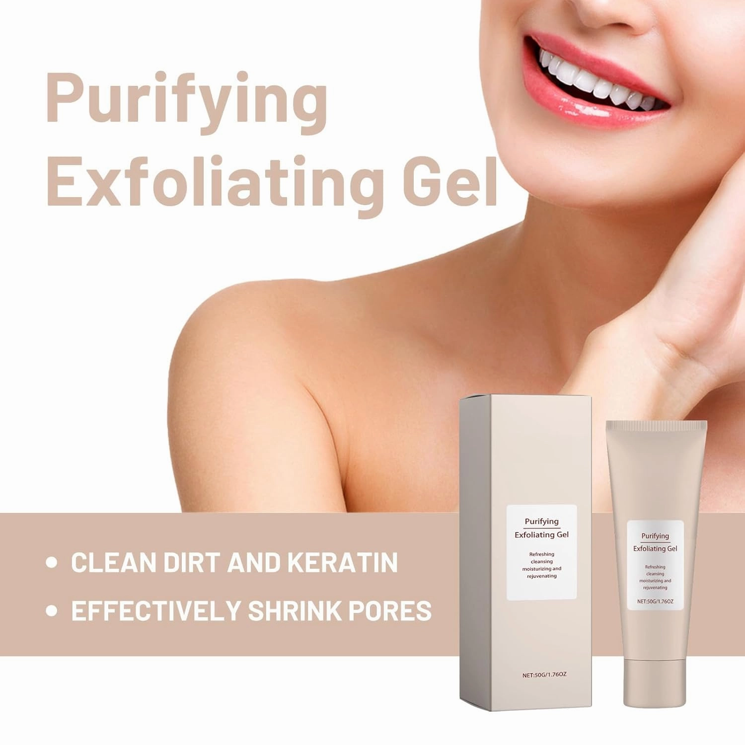 Purifying Exfoliating Gel, Exfoliating Gel Scrub for Face and Body
