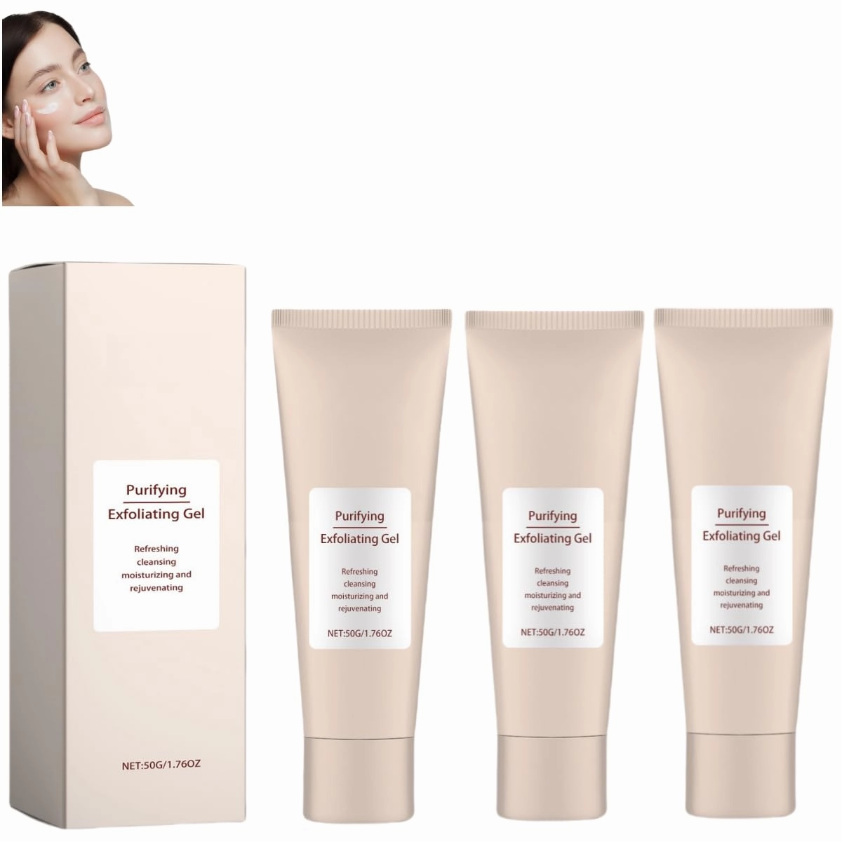 Purifying Exfoliating Gel, Exfoliating Gel Scrub for Face and Body
