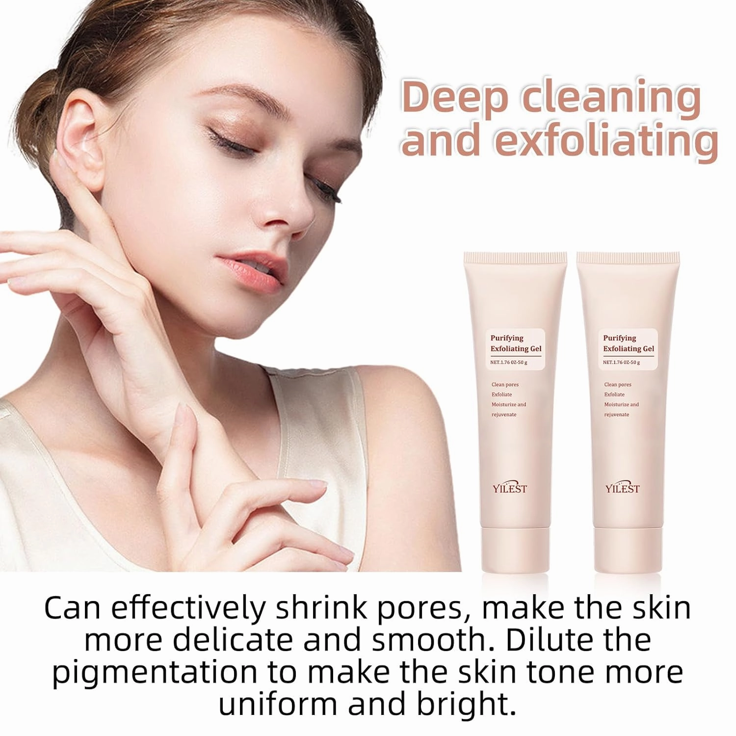 Purifying Exfoliating Gel, Face and Body Exfoliating Scrub Gel, Deep Cleansing Moisturizing Facial Exfoliator for All Skin Types (3PCS)