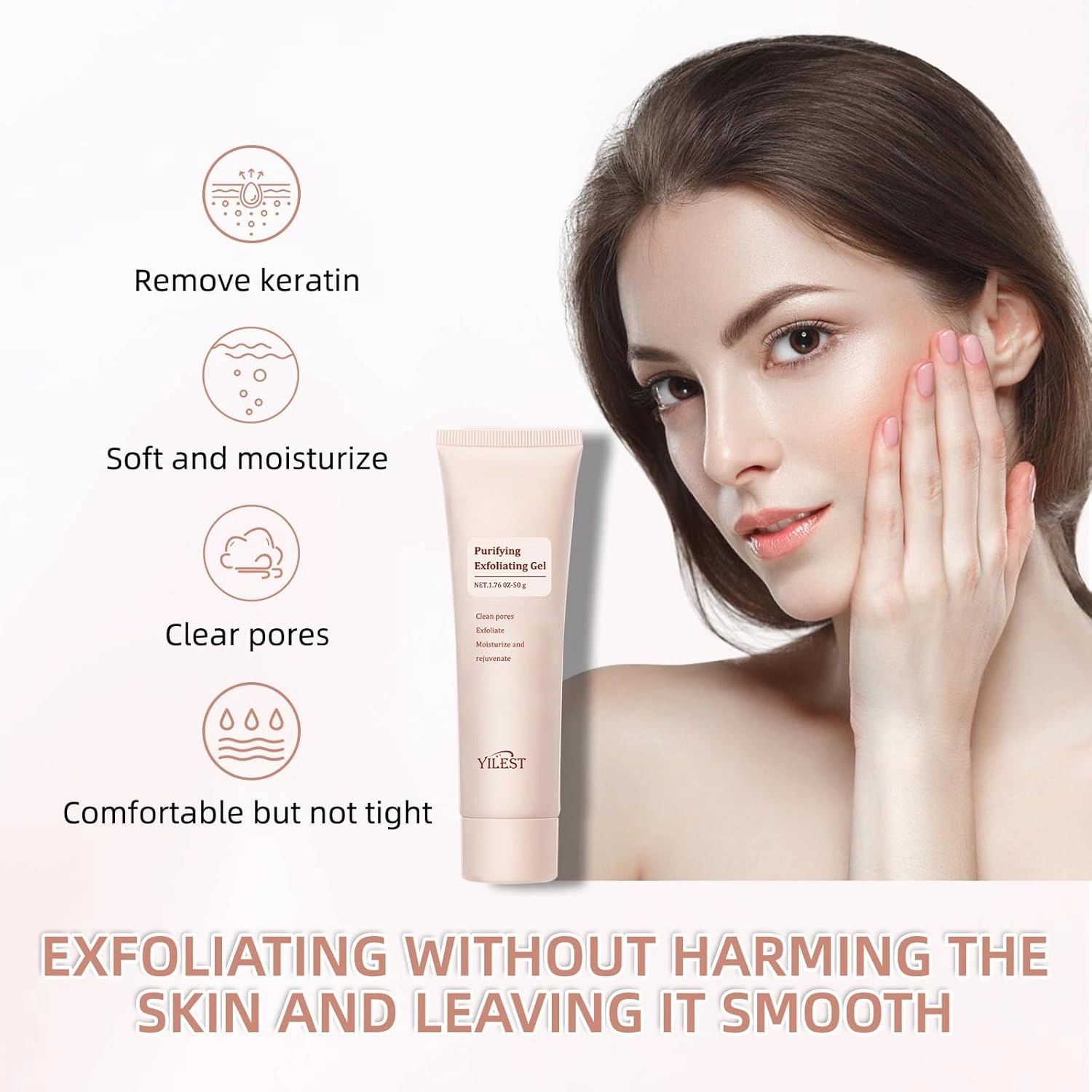 Purifying Exfoliating Gel, Face and Body Exfoliating Scrub Gel, Deep Cleansing Moisturizing Facial Exfoliator for All Skin Types (3PCS)