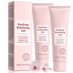 Purifying Exfoliating Gel, Gentle Exfoliating Gel for Face & Body, Face Facial Exfoliator Cleanser, Deep Cleansing and Moisturizing, for All Skin Types (2PCS)
