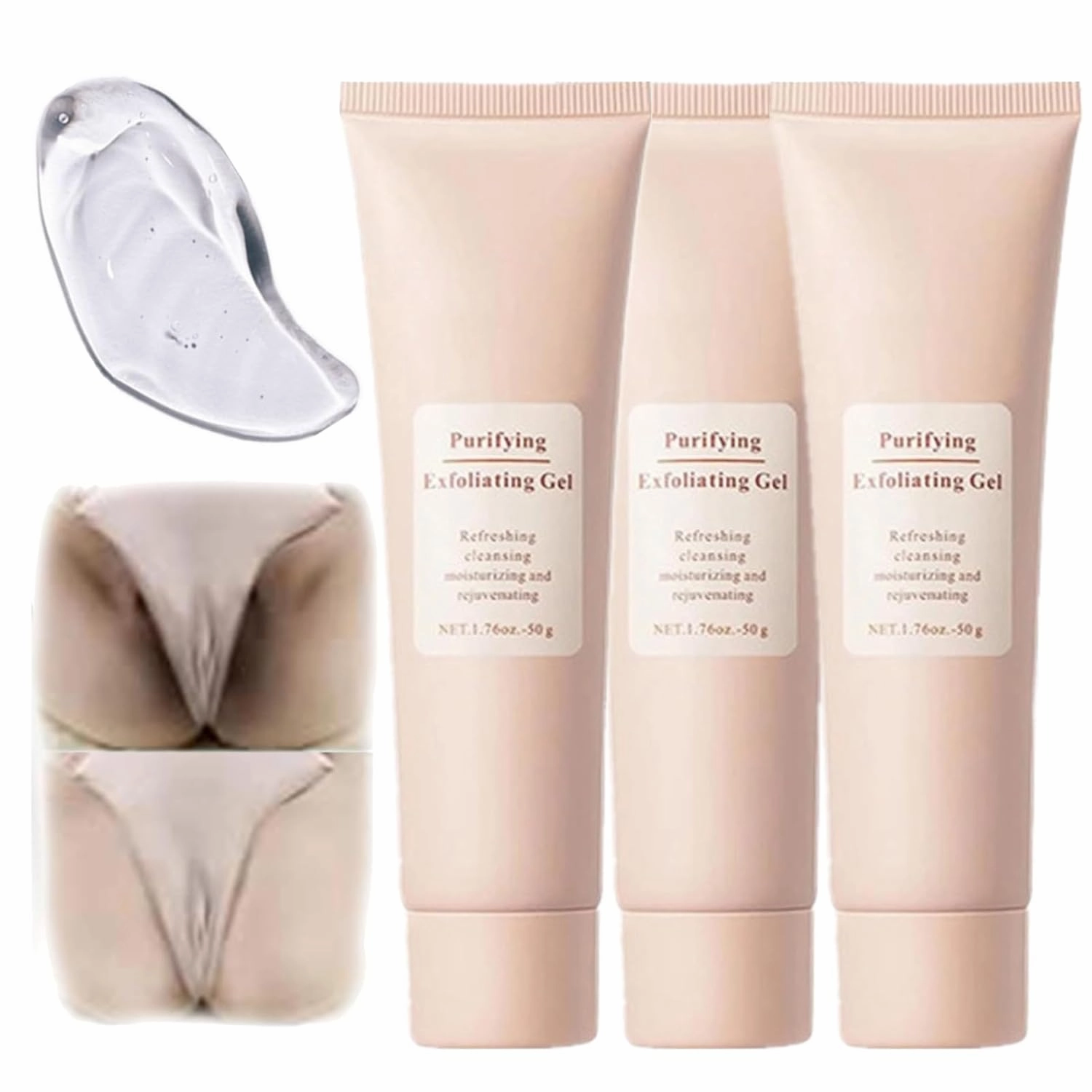 Purifying Exfoliating Gel, Moisturizing Exfoliator Scrub for Whole Body, Achieve Smoother Skin (3PCS, 5.28oz)