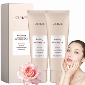 Purifying Exfoliating Gel, New Ouhoe Purifying Exfoliating Moisturizing Gel, Moisturizing, Gentle, Non-Greasy, Cleansing Peeling Cream, Cleans Dirt & Oils for the Whole Body (2pc, 1.76oz)