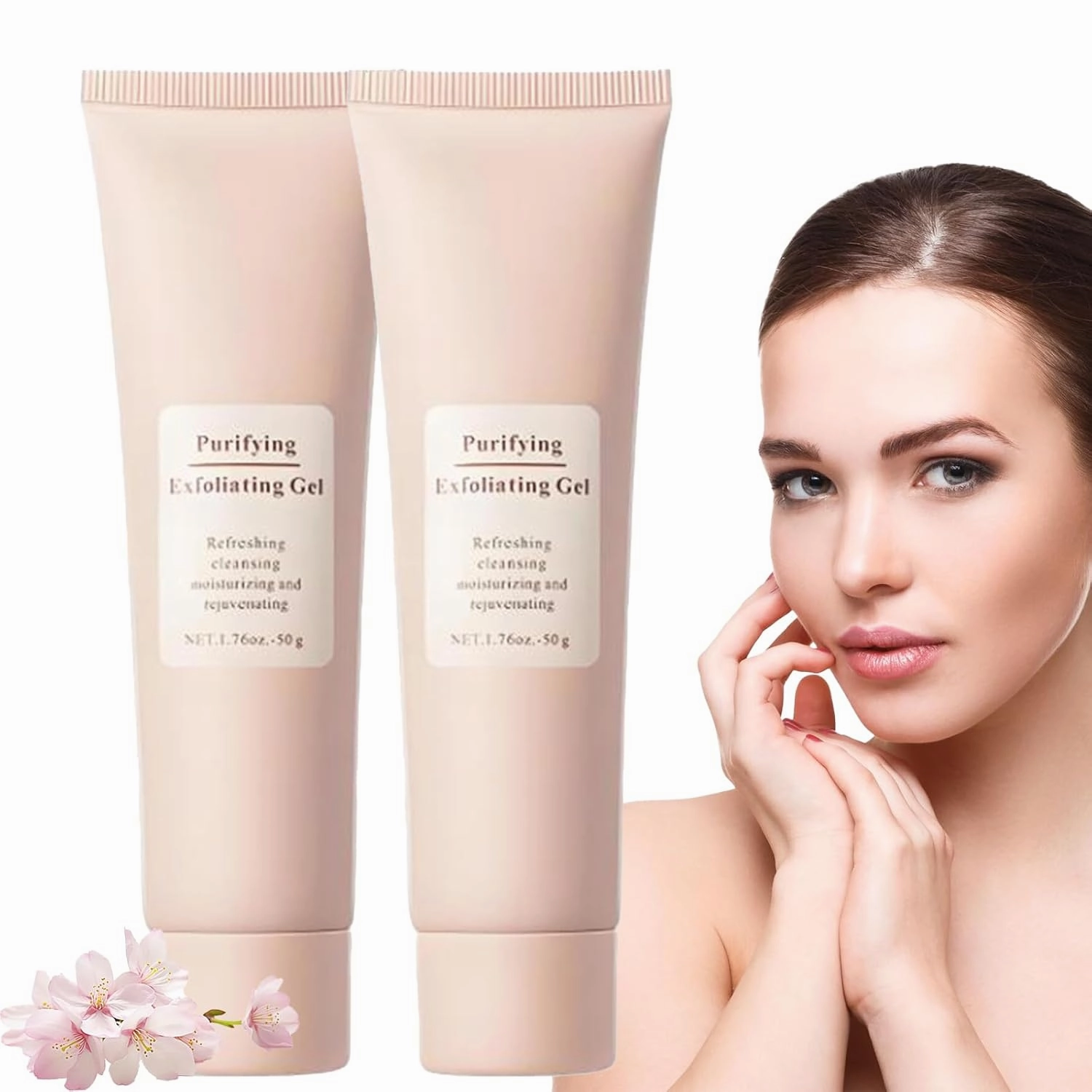 Purifying Exfoliating Gel, Purifying Enzymes Exfoliating Gel, Facial Exfoliator Cleanser, Gentle Facial Cleanser for All Skin Types