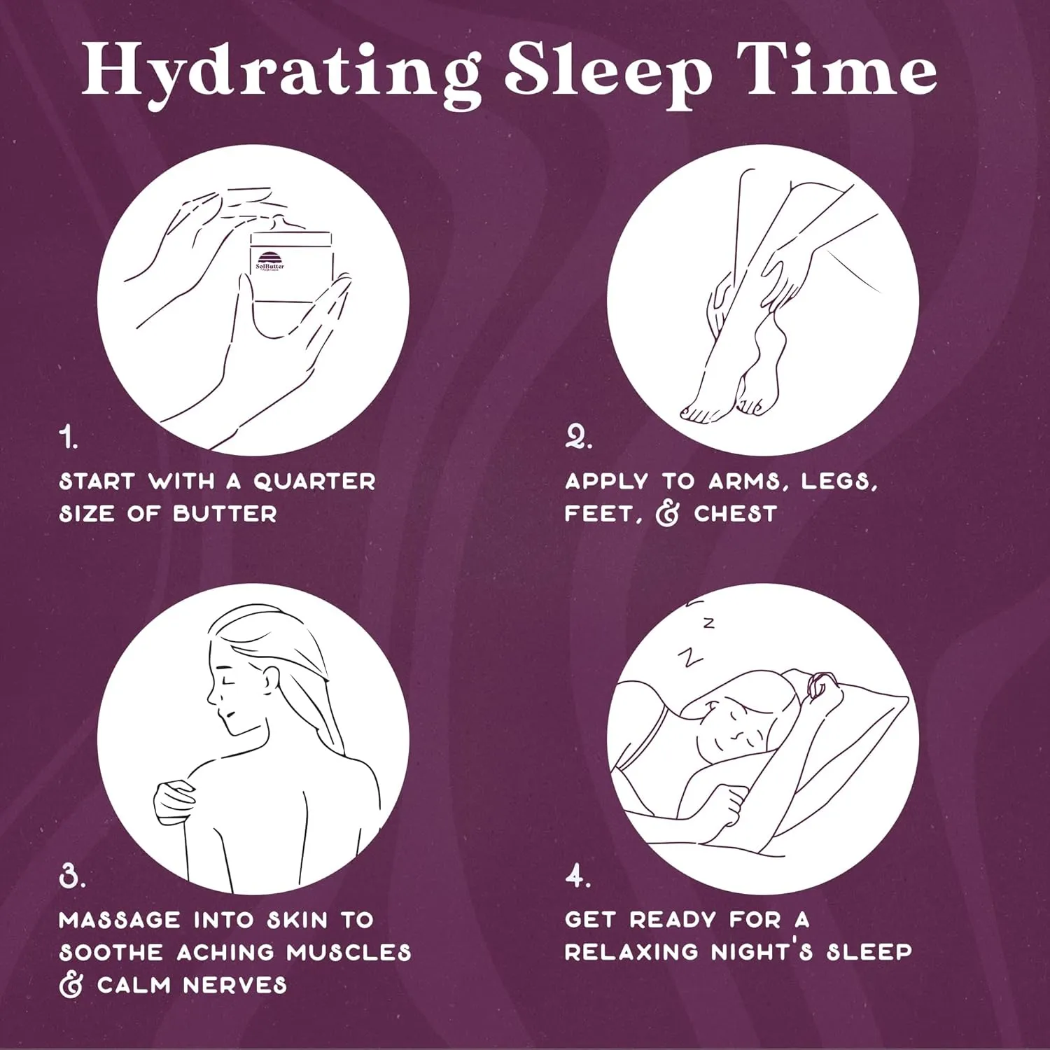 PURPLE CANYON Twilight Deep Sleep Whipped Body Butter 8oz | Lavender Chamomile Night Cream with Magnesium & Melatonin | Hydrating Body Lotion for Skin Care