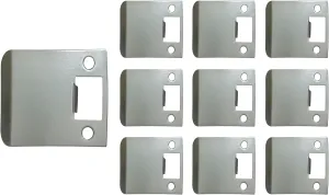 QCAA Solid Brass Extended Lip Strike, 3''X2-1/4", Satin Nickel, 10 Pack, Made in Taiwan