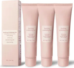 Quaxury Purifying Exfoliating Gel, 1.76 Oz Quaxury Exfoliating Gel. Face and Body Exfoliating Scrub Gel, Deep Cleansing Moisturizing Facial Exfoliator for All Skin Types (3PC)