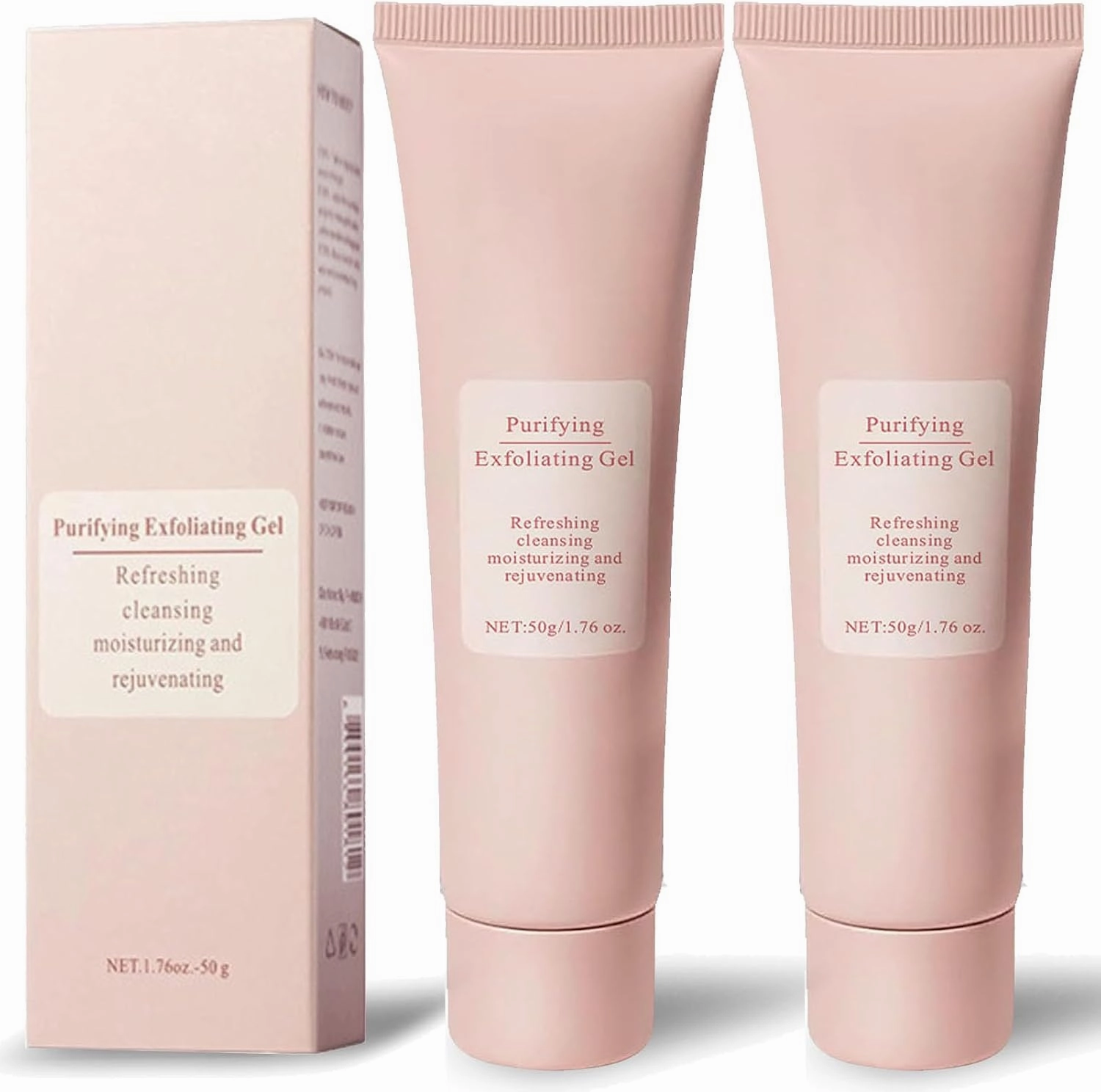 Quaxury Purifying Exfoliating Gel, Face and Body Exfoliating Scrub, Deep Cleansing Moisturizing Facial Exfoliator for All Skin Types (2PC)