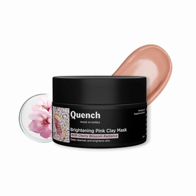 Que.nch.in. Brightening Pink Clay Mask, Korean Beauty, Cherry Blossom Radiance, 50ml