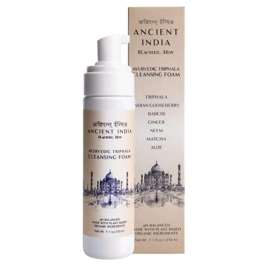 Rachel Roy Ayurvedic Triphala Foaming Face Cleanser with Natural Amino Acids & Indian Herbs - pH Balanced Facial Wash for Pore Tightening & Deep Cleansing