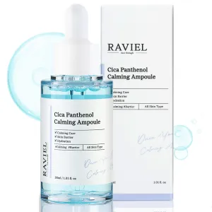 RAVIEL Cica Calming Ampoule – Soothing & Hydrating Serum with Panthenol and 5X Exosome Complex for Sensitive, Troubled Skin, Korean Skincare,30ml 1.01 fl oz