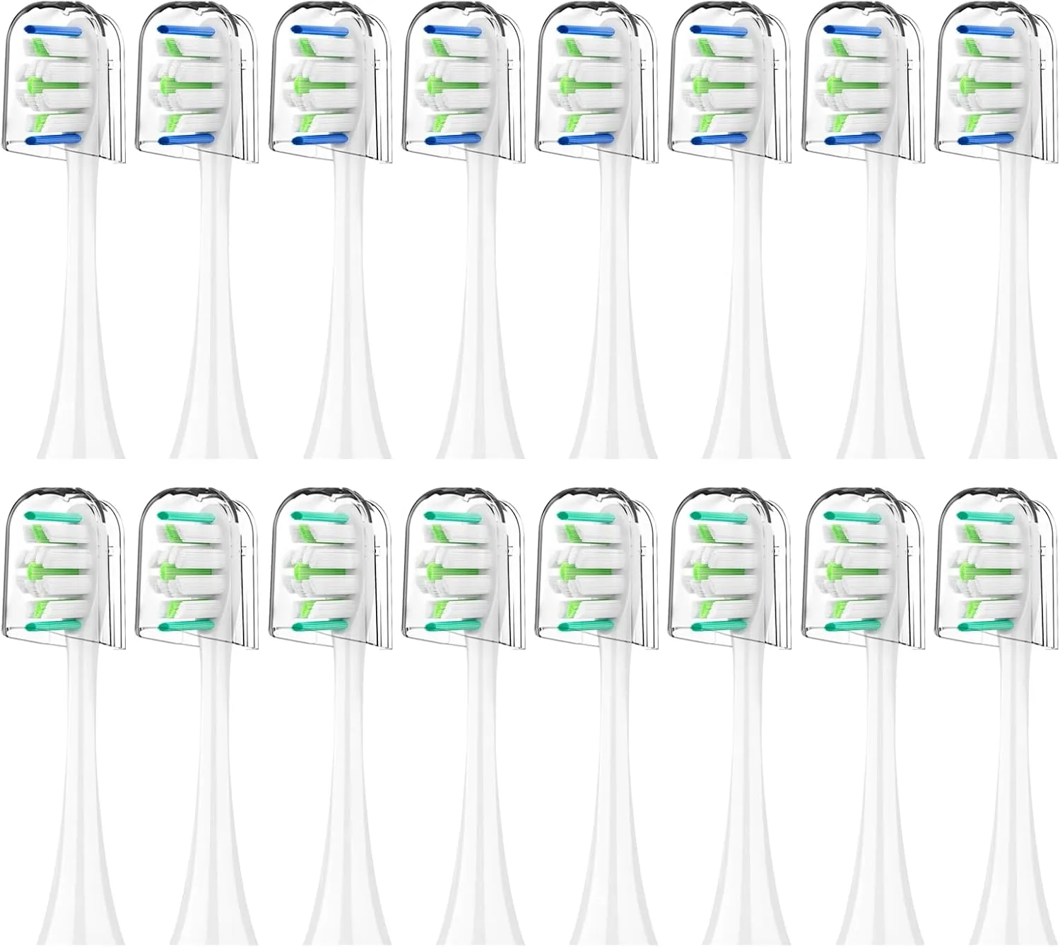 Replacement Toothbrush Heads for Philips Sonicare - 16 Pack Soft Gentle Bristles, Compatible with Most Sonicare Click-On Electric Toothbrushes, (White)