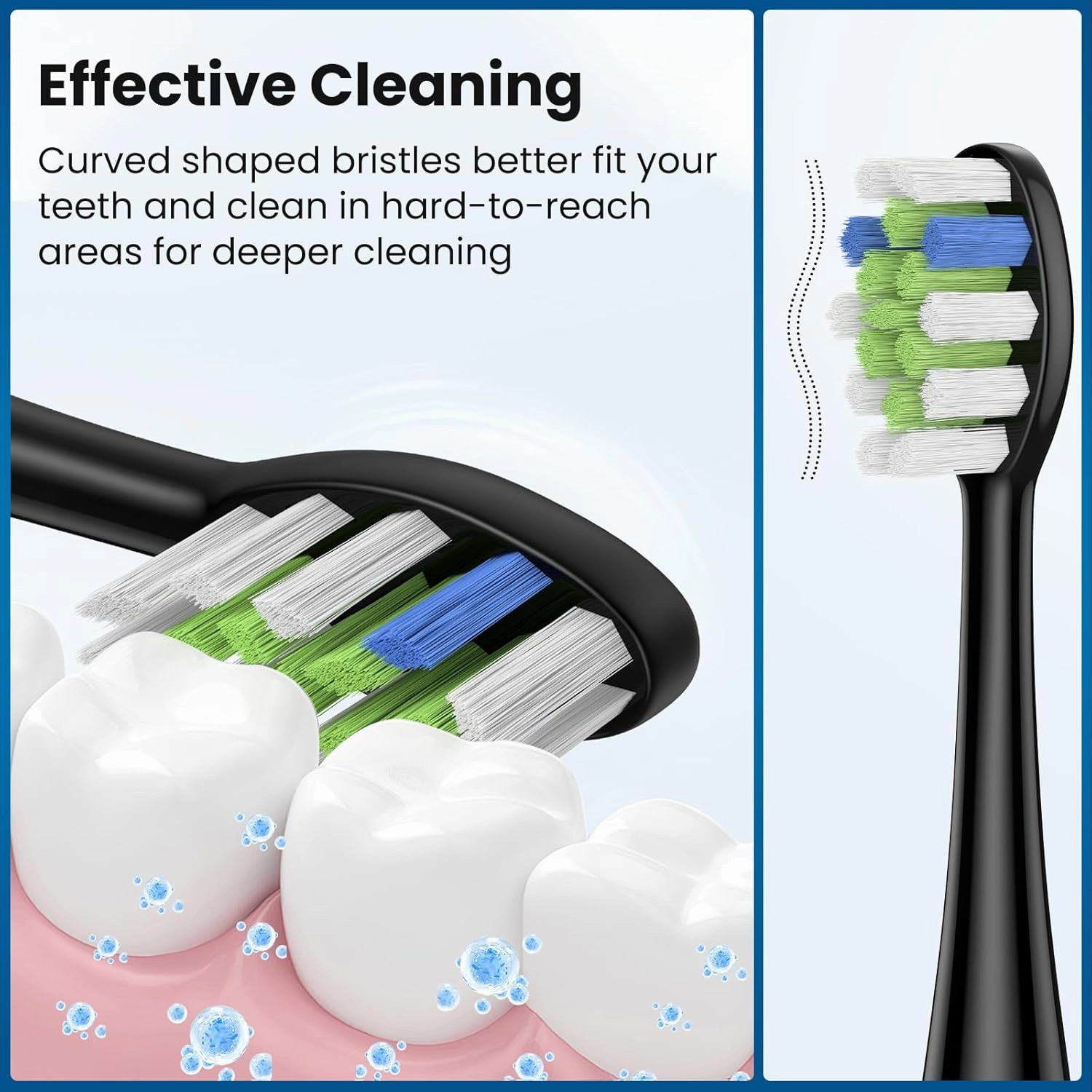 Replacement Brush Heads 10 Pack Compatible with AquaSonic Black Series PRO, Vibe Series, Duo Series PRO Electric Toothbrush, Black