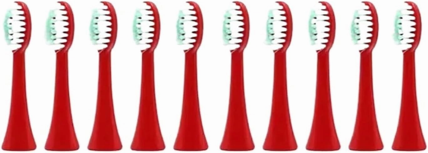 Replacement Brush Heads Compatible for Children Sonic Electric Toothbrush Soft Brush Head Deep Clean Smart Tips Accessories(Red 10pcs Head)