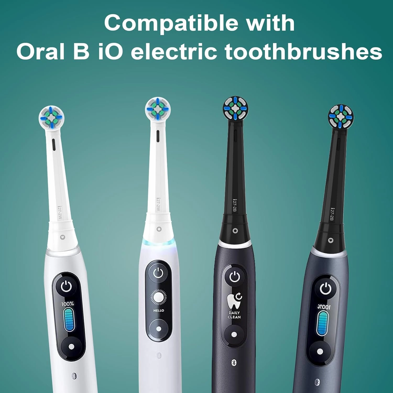 Replacement Heads Compatible with Oral B iO Toothbrush, for Oral B iO 2/3/4/5/6/7/8/9/10 Series Electric Toothbrushes, Medium Softness for Protect Teeth and Gums, 6 Pack, White/Black