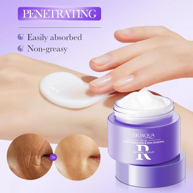 Retinol Face Cream 60g - Anti-Aging, Deep Hydration, Reduces Wrinkles & Fine Lines, Lightweight Formula for All Skin Types