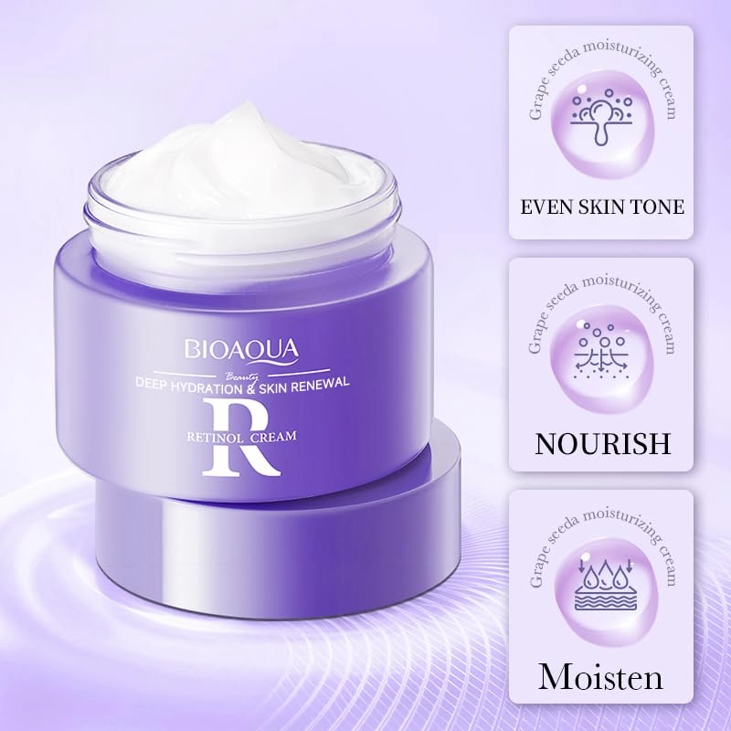 Retinol Face Cream 60g - Anti-Aging, Deep Hydration, Reduces Wrinkles & Fine Lines, Lightweight Formula for All Skin Types