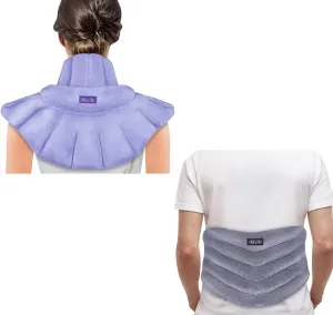REVIX Microwave Heating Pad for Neck Shoulders & Microwavable Heating Pad for Back, Weighted Microwavable Heated Neck Wrap Warmer, Extra Large Microwave Heated Pack with Moist Heat for Waist, Stomach