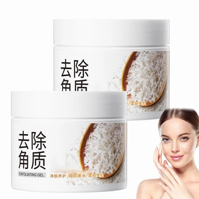 Rice Exfoliating Gel, Exfoliante De Arroz Para Aclarar La Piel, Rice Powder Exfoliator For Face, Gentle Facial Scrub, Deep Cleanse Pores (2pcs)