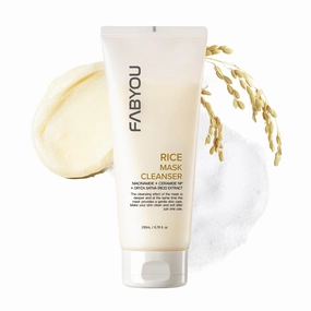 Rice Mask Cleanser 6.76 fl oz - Glow-Boosting & Hydrating Face Wash with Jeju Rice & Natto Gum, Gentle Exfoliating Daily Foam Cleanser, Deep Pore Cleansing, Non-Irritating- Korean Skin Care