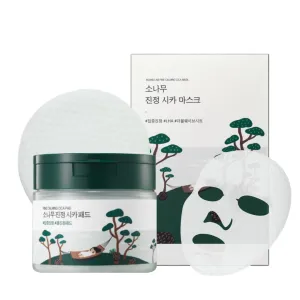 ROUND LAB Pine Calming Cica Pads 50ea  Sheet Mask 10ea Set | Facial Pads & Sheet mask for acne- prone skin. skin calming, soothing, redness care, non-comedogenic