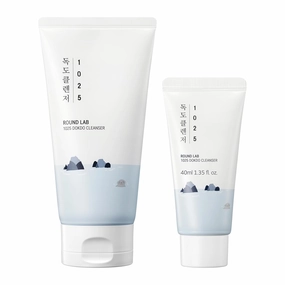 ROUND LAB 1025 Dokdo Cleanser Duo – Full Size 150ml   Travel Size 40ml | Gentle Daily Foam Cleanser for Sensitive Skin with Deep Sea Water