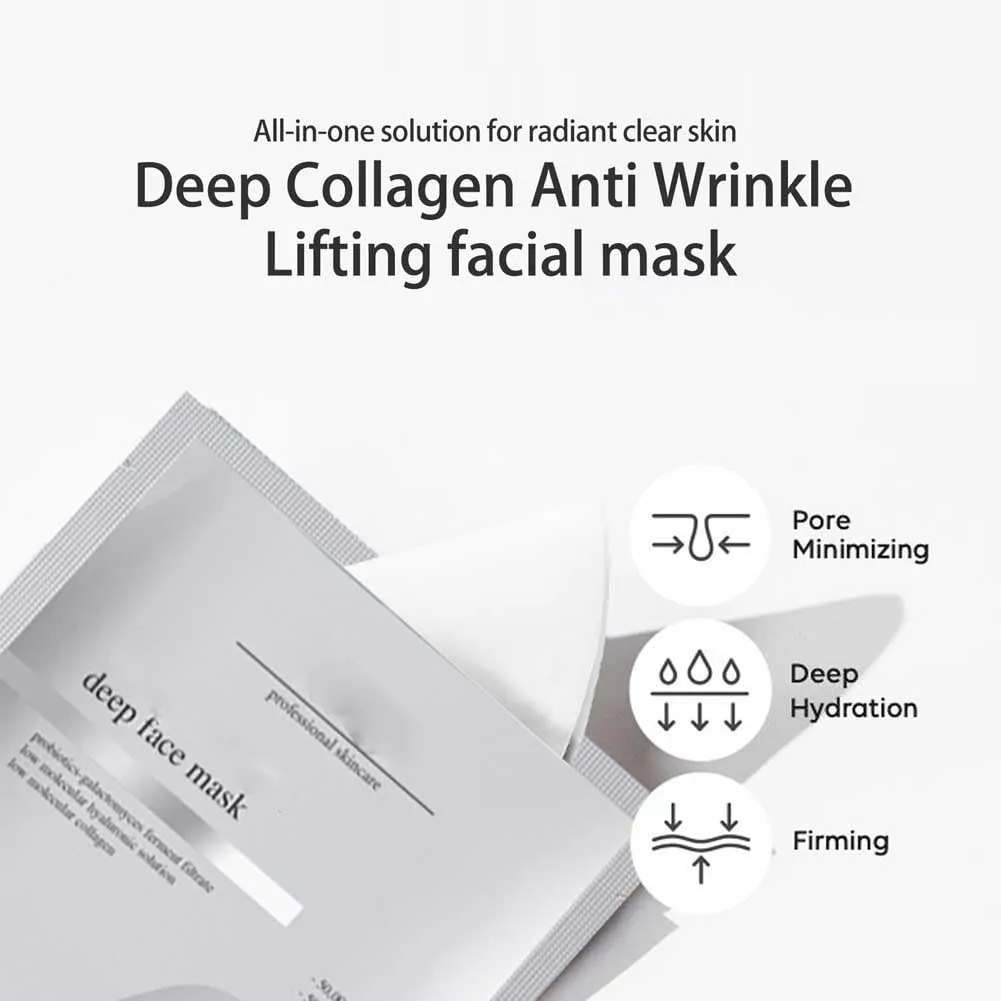RYVALIA Collagen Mask, Ryvalia Collagen Deep Mask, Hydrating Overnight Hydrogel Masks, Anti-Aging Facial Treatment Sheet, Korean CollagenFace Masks For Glass Glow Skin Elasticity Improvement (12pcs)