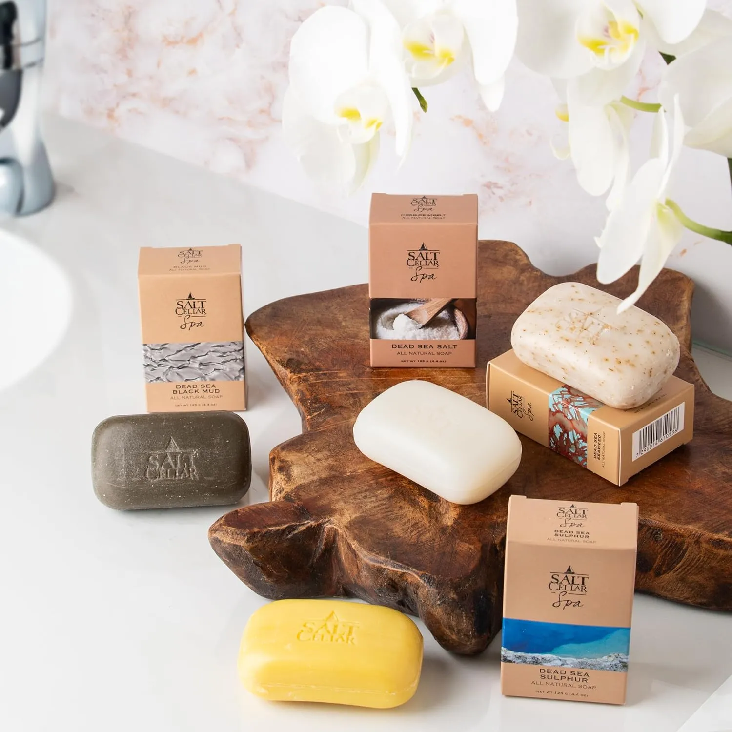 Salt Cellar Spa All Natural Dead Sea Seaweed Mineral Soap – Pack of 4 – Nourishing & Hydrating for Glowing, Healthy Skin – Ideal for Eczema, Psoriasis, and Dry Skin Relief