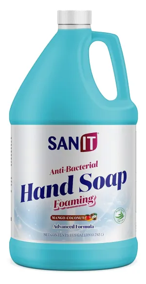 Sanit Antibacterial Foaming Hand Soap Refill - Advanced Formula with Aloe Vera and Moisturizers - All-Natural Moisturizing Hand Wash - Made in USA, Mango Coconut, 1 Gallon