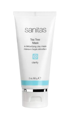 Sanitas Skincare Tea Tree Mask, Purifying Treatment Mask, Detoxifying Clay Blend, Salicylic Acid, 2 Ounces