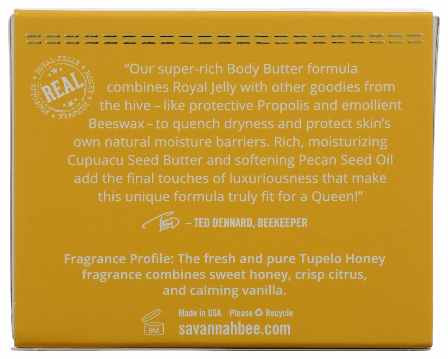 Savannah Bee Company Royal Jelly Body Butter - Deep Hydrating Body Butter