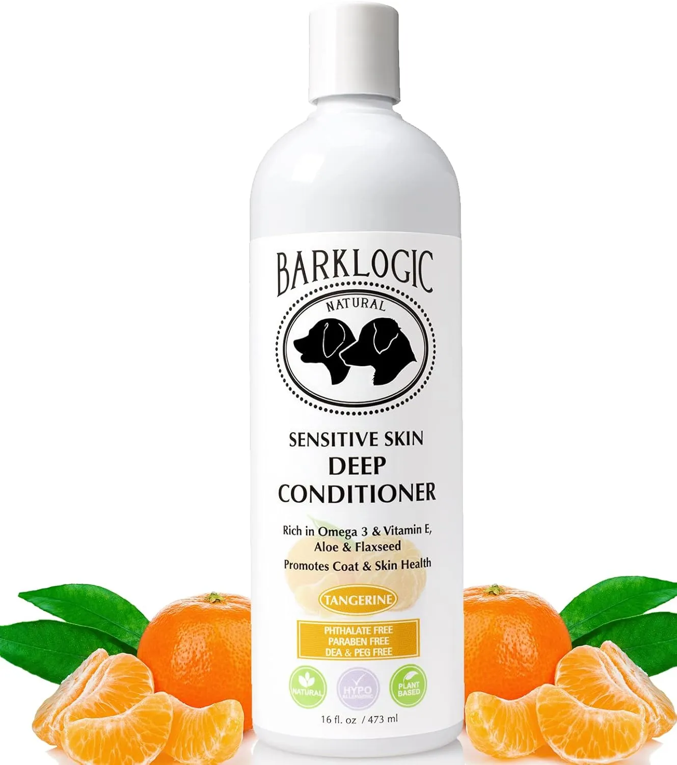 Sensitive Skin Deep Conditioner, Tangerine, 16 fl oz - Grooming Essentials for A Quality Coat - No Parabens, No Phthalates, No Sulfates, No DEA & PEG, Vegan