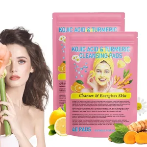 Sensure Turmeric Kojic Acid Pads - Kojic Acid and Turmeric Cleansing Pads Sensure, Turmeric Kojic Acid Pads Facial Sponges for Cleansing and Exfoliating (2 Bag)