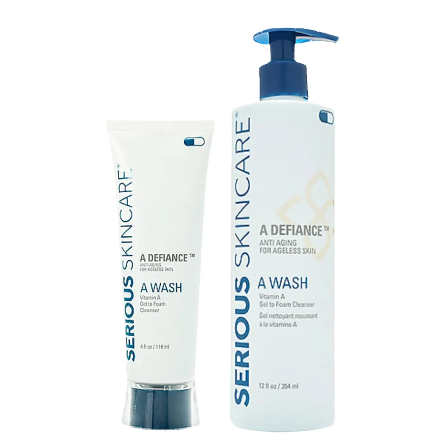Serious Skincare - Gentle Cleansing and Exfoliating Retinol Facial Wash - Skin Hydrating Gel to Foam Cleanser - Clarify Pores - Removes Makeup, Oil, SPF - Avena Sativa Extract - 12 Fl Oz   4 Fl Oz