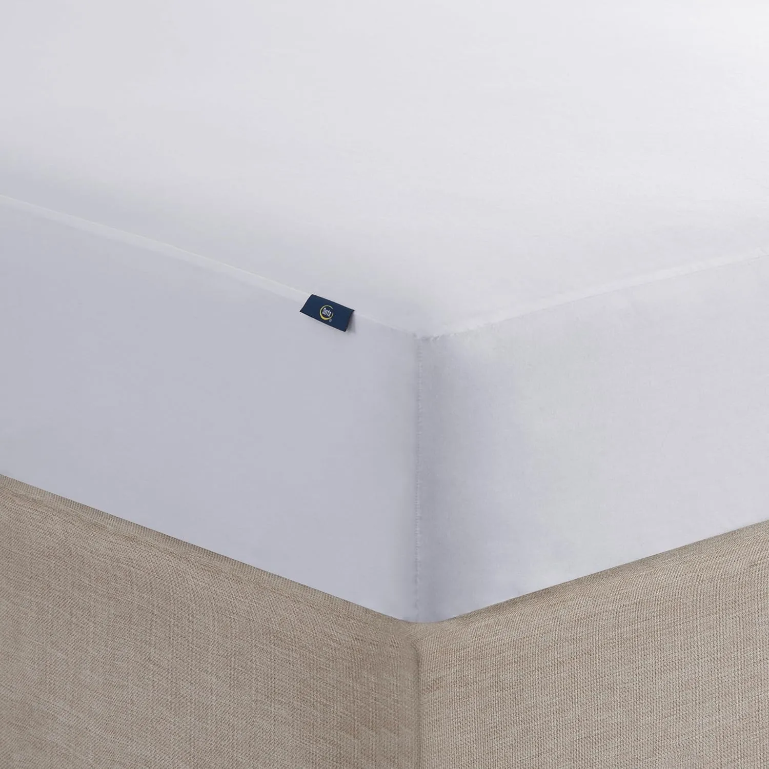 Serta Power Guard Mattress Encasement, 60" x 80", Quiet, Breathable and Waterproof Mattress Protector with Zipper, 18" Elastic Deep Pocket for Secure Fit, Queen Mattress Pad, White