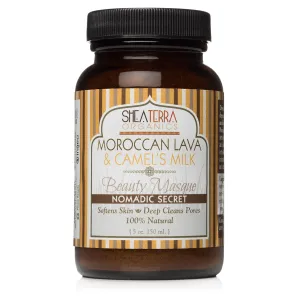 Shea Terra Moroccan Lava & Camel's Milk Nomadic Secret Face Masque – Skin Softening & Purifying Face Mask with Moroccan Lava Clay & Camel’s Milk Powder – 4 oz